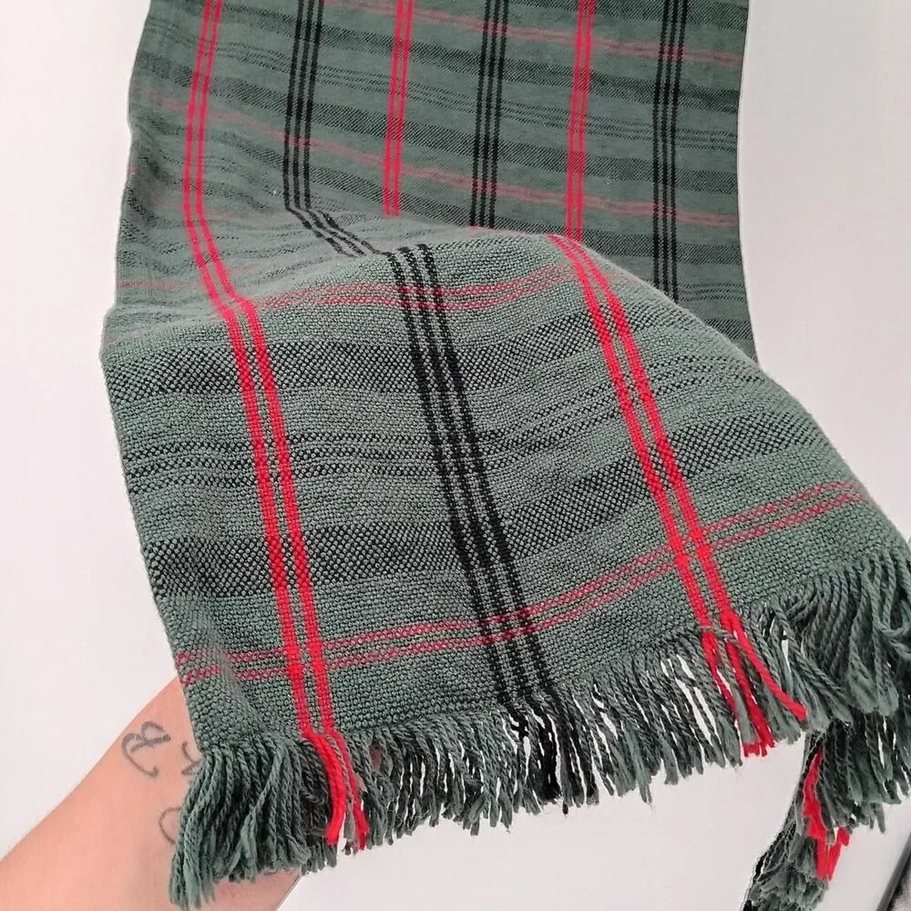 Hearth & Hand Magnolia Signature Plaid Table Runner Green Red Christmas 14x72